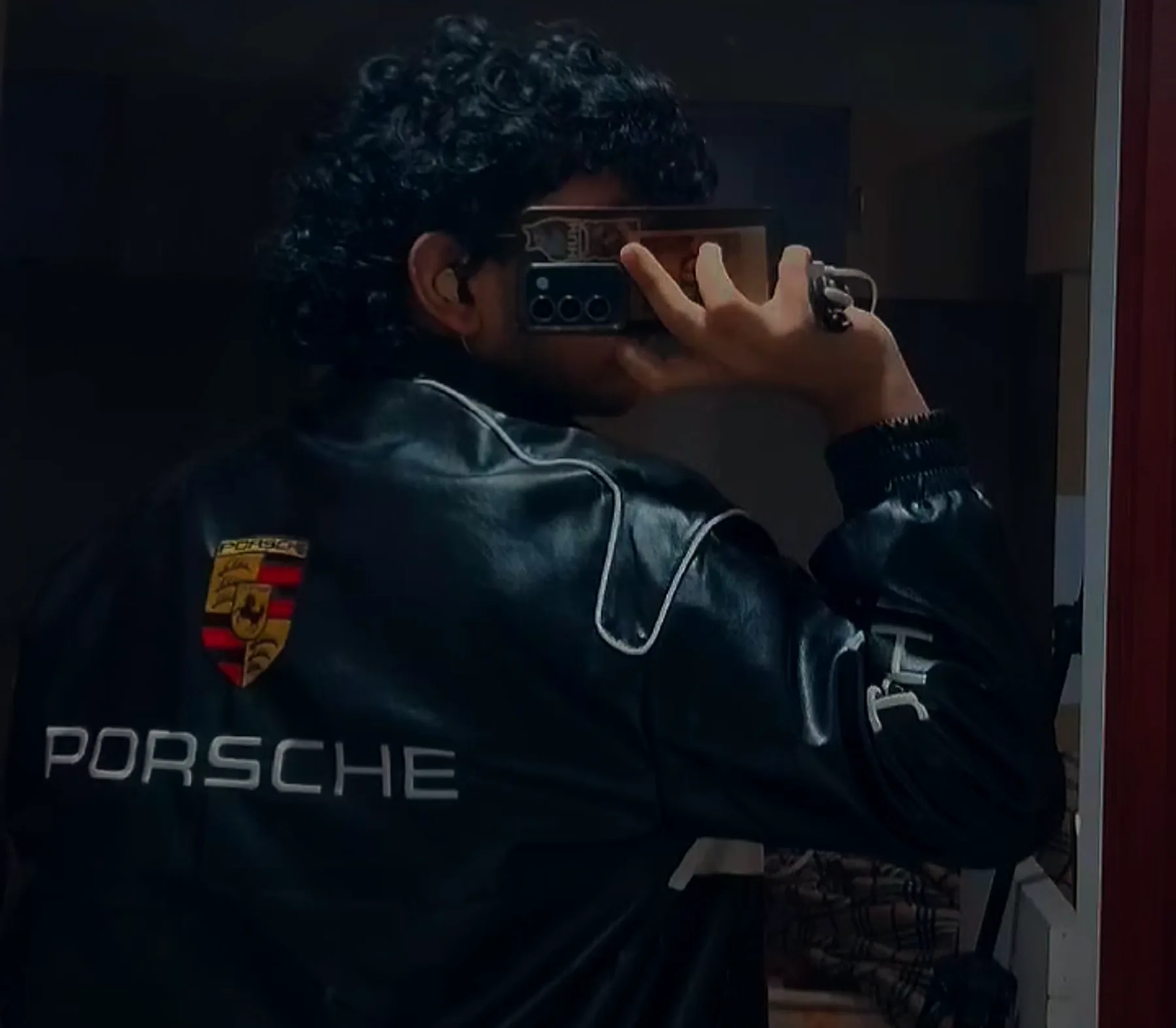 Selfie in a Porsche racing jacket